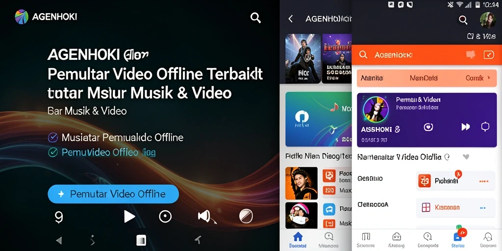 Antarmuka AGENHOKI yang sederhana dan user-friendly untuk Pemutar Video Offline.