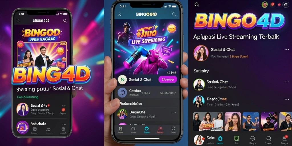 Antarmuka aplikasi BINGO4D yang intuitif untuk Live Streaming.
