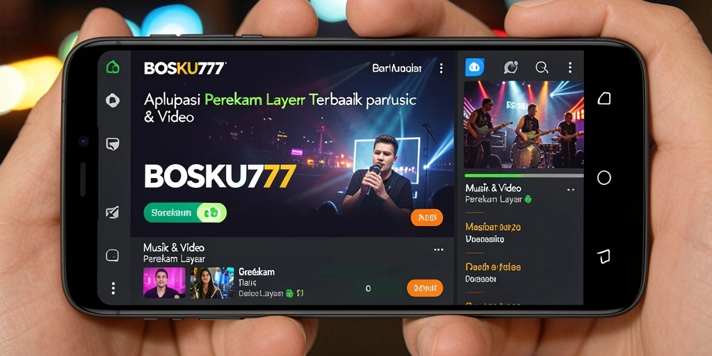 Tampilan antarmuka BOSKU777 saat merekam layar dengan fitur-fitur intuitif.
