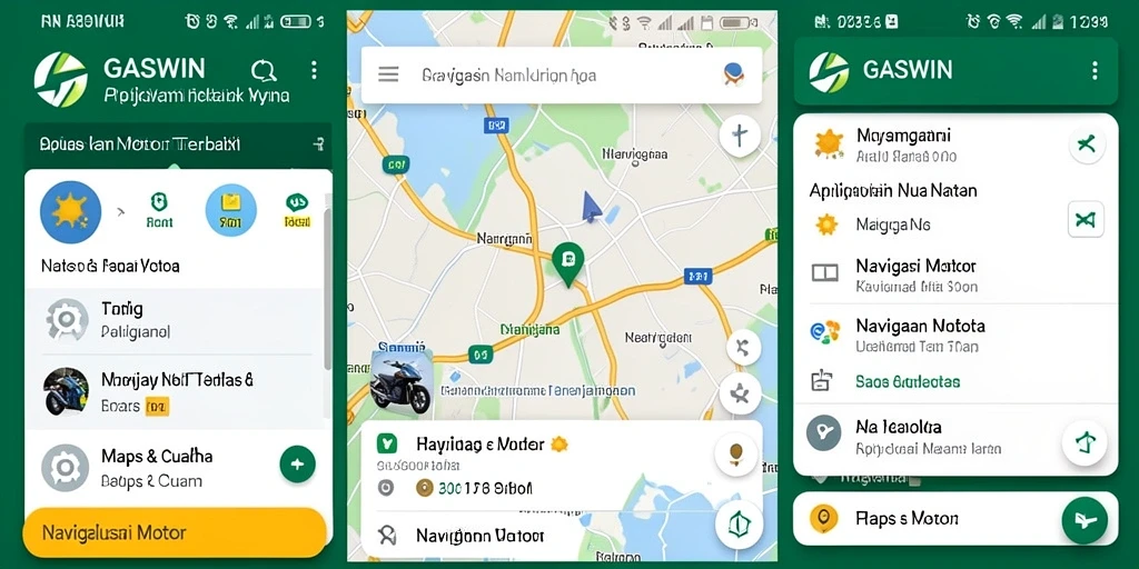 Tampilan antarmuka GASWIN yang intuitif untuk navigasi motor.