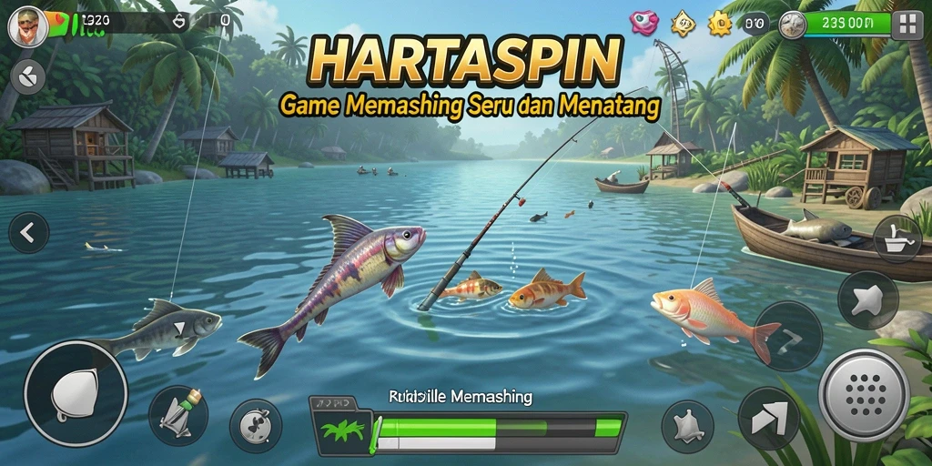 Antarmuka HARTASPIN yang menawan dengan fungsi memancing yang intuitif.