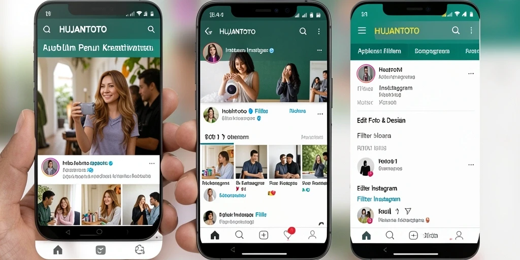 Antarmuka HUJANTOTO menampilkan berbagai filter Instagram yang menakjubkan.