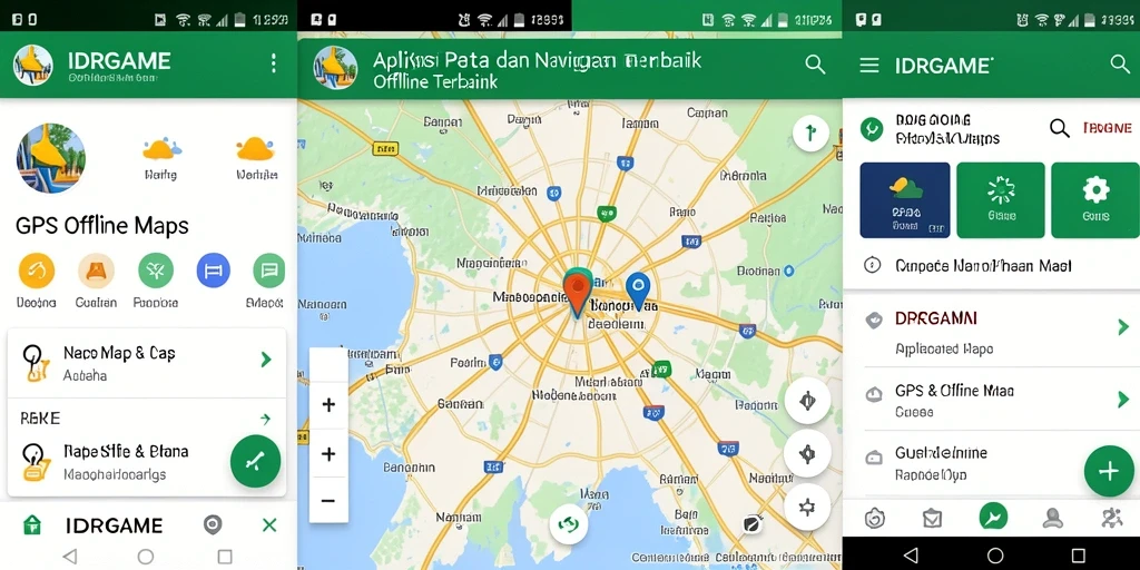 Antarmuka pengguna IDRGAME yang sederhana dan fungsional untuk GPS Offline Maps.