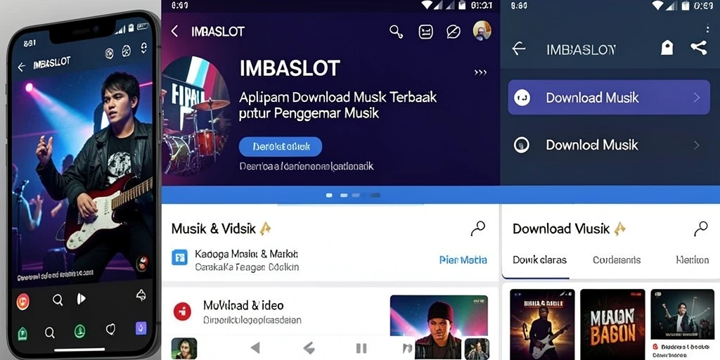 Tampilan antarmuka IMBASLOT dengan fitur Download Musik.