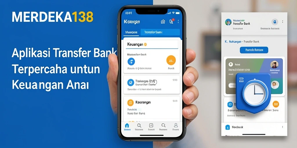 Screenshot MERDEKA138 menampilkan fitur Transfer Bank yang mudah digunakan.