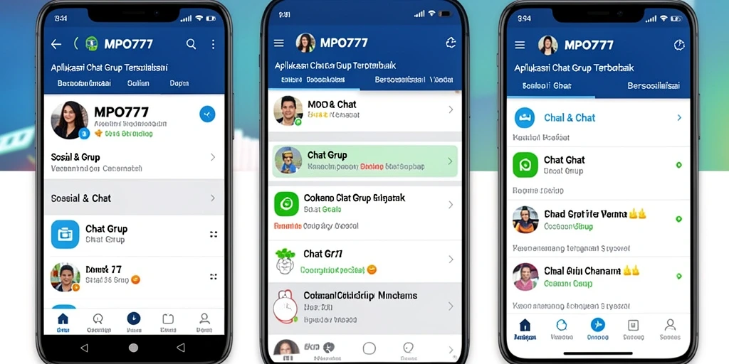 Antarmuka MPO777 yang sederhana dan menarik untuk Chat Grup.