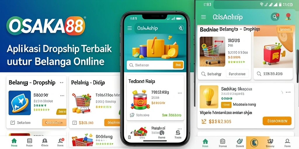 Tampilan aplikasi OSAKA88 dengan fungsi Dropship yang menarik.