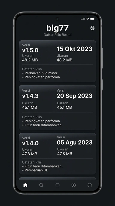 Riwayat Versi Aplikasi big77 untuk Android